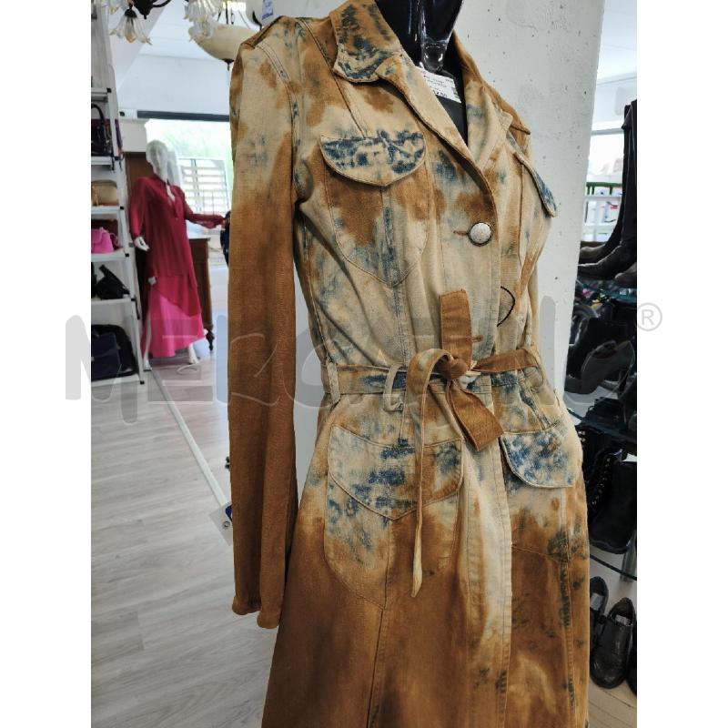 VESTITO JEANS DONNA LUNGO MANICA LUNGA MARRONE E JEANS BLU CON CINTURA | Mercatino dell'Usato Corciano 2