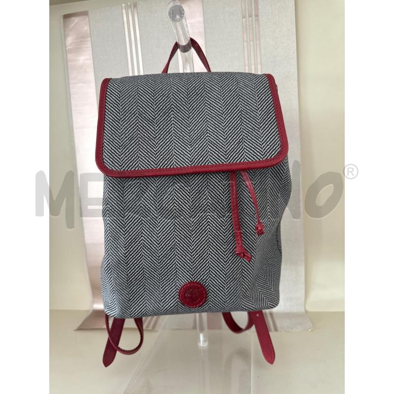 ZAINETTO DONNA TIMBERLAND ECO PELLE FANTASIA FRECCETTE NERE E BIANCHE CON RIFINITURE BORDEAUX  | Mercatino dell'Usato Corciano 1