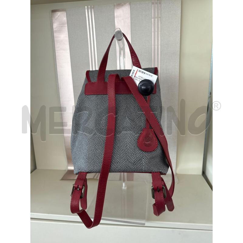 ZAINETTO DONNA TIMBERLAND ECO PELLE FANTASIA FRECCETTE NERE E BIANCHE CON RIFINITURE BORDEAUX  | Mercatino dell'Usato Corciano 3