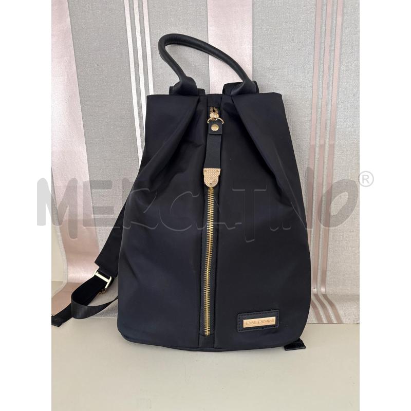 ZAINO DONNA BALDINI NERO DI NYLON CON ZIP DORATA  | Mercatino dell'Usato Corciano 1