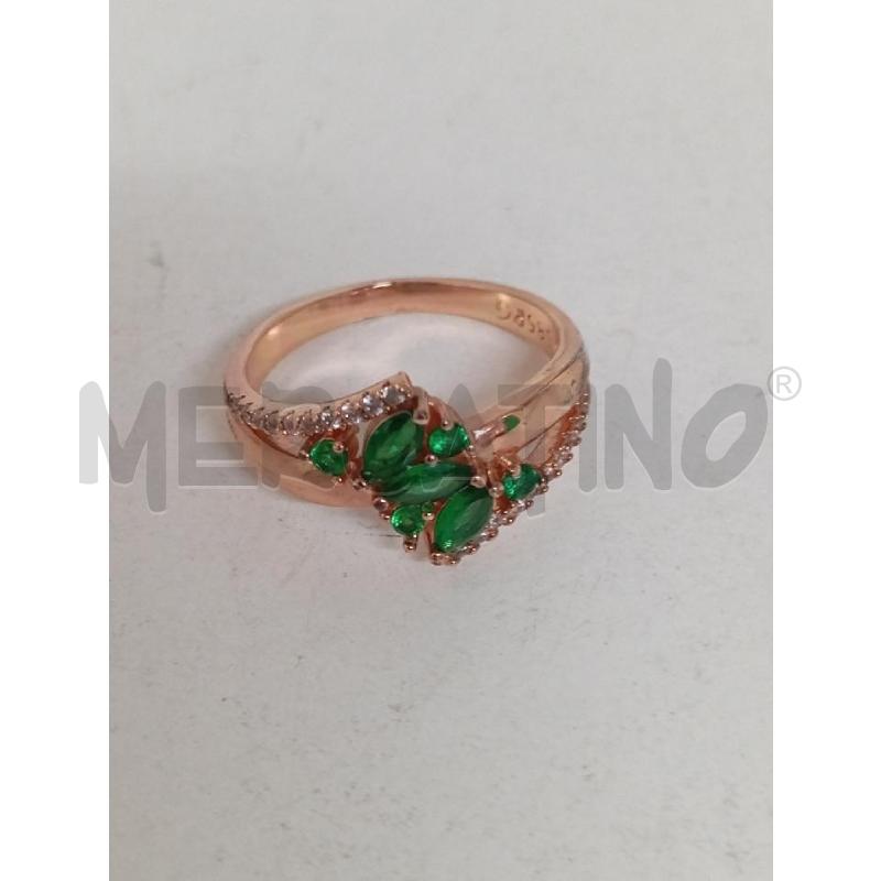 ANELLO DONNA DORATI PIETRE VERDE 925 | Mercatino dell'Usato Montemurlo 1