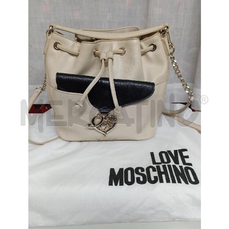 BORSA DONNA LOVE MOSCHINO BEIGE TASCHINO NERO  | Mercatino dell'Usato Montemurlo 1