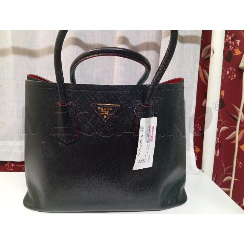 BORSA DONNA PRADA NERO ROSSO | Mercatino dell'Usato Montemurlo 1