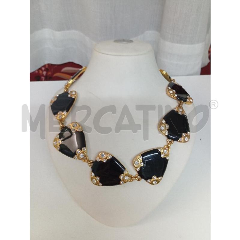 COLLANA PIERRE CARDIN NERA E DORATA STRASS | Mercatino dell'Usato Montemurlo 1