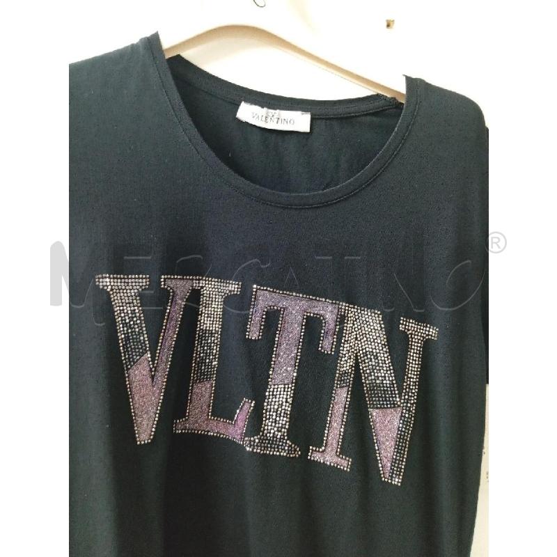 MAGLIETTA DONNA VALENTINO NERA SCRITTA STRASS | Mercatino dell'Usato Montemurlo 2