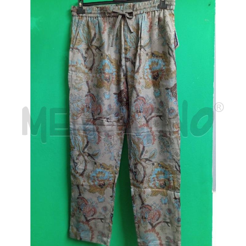 PANTALONE UOMO JIM THOMPSON MARRONE FIORI LINO | Mercatino dell'Usato Montemurlo 1