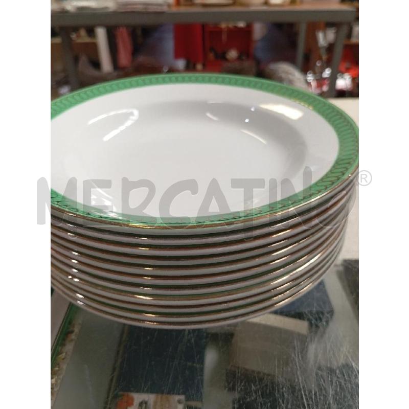 PIATTI FONDI RICHARD GINORI 92 BORDO VERDE PZ. 11 | Mercatino dell'Usato Montemurlo 2