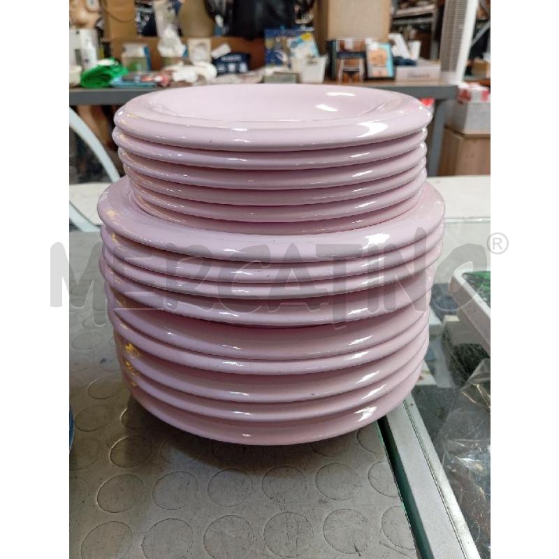 PIATTI PZ. 16 AMBROGIO POZZI ROSA CERAMICA | Mercatino dell'Usato Montemurlo 1