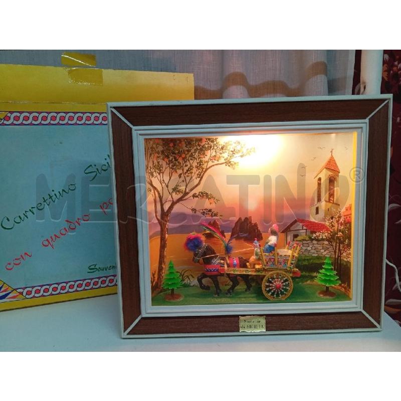 QUADRO SICILIANO CON CARRETTO E LUCE | Mercatino dell'Usato Montemurlo 1