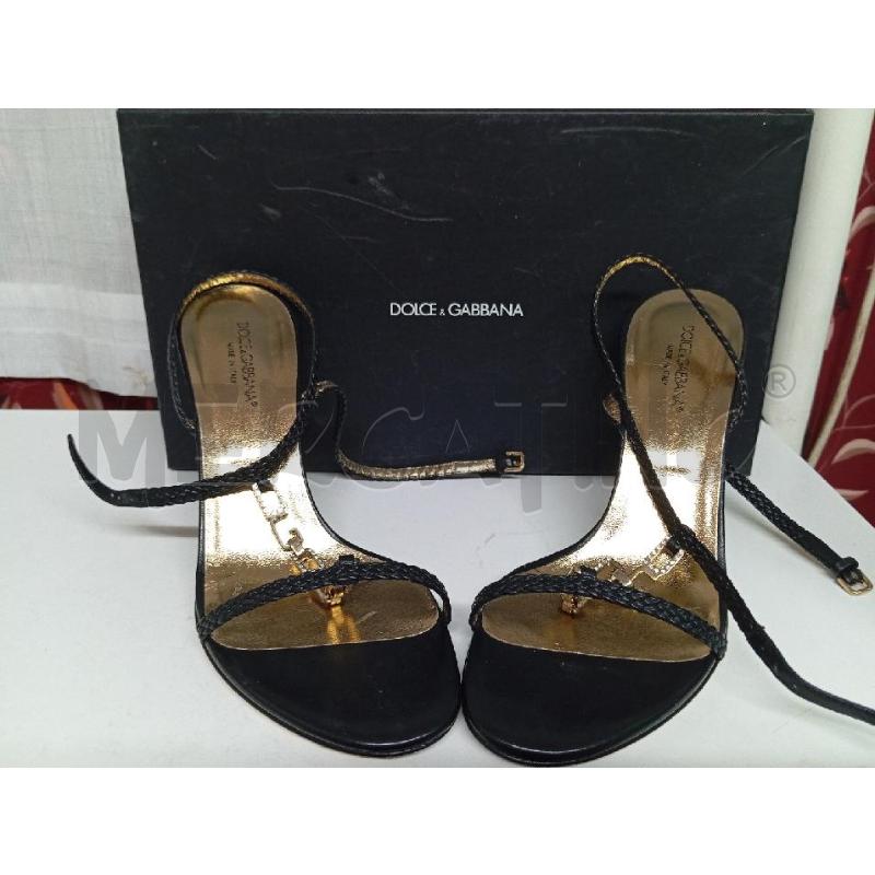 SANDALI DONNA DOLCE & GABBANA NERE E ORO  | Mercatino dell'Usato Montemurlo 1