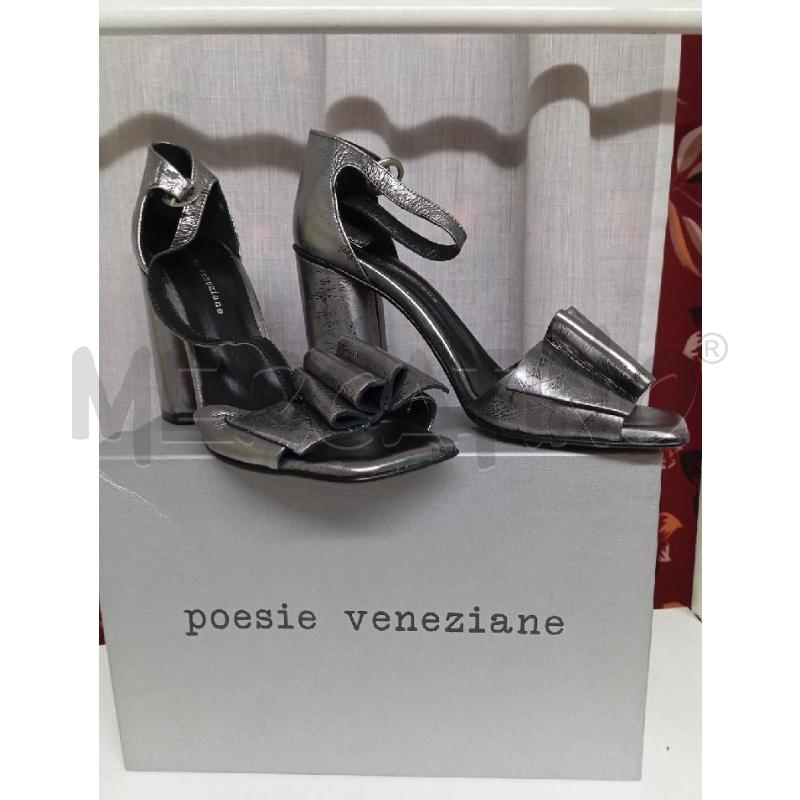 SANDALI DONNA POESIE VENEZIANE ARGENTO  | Mercatino dell'Usato Montemurlo 1
