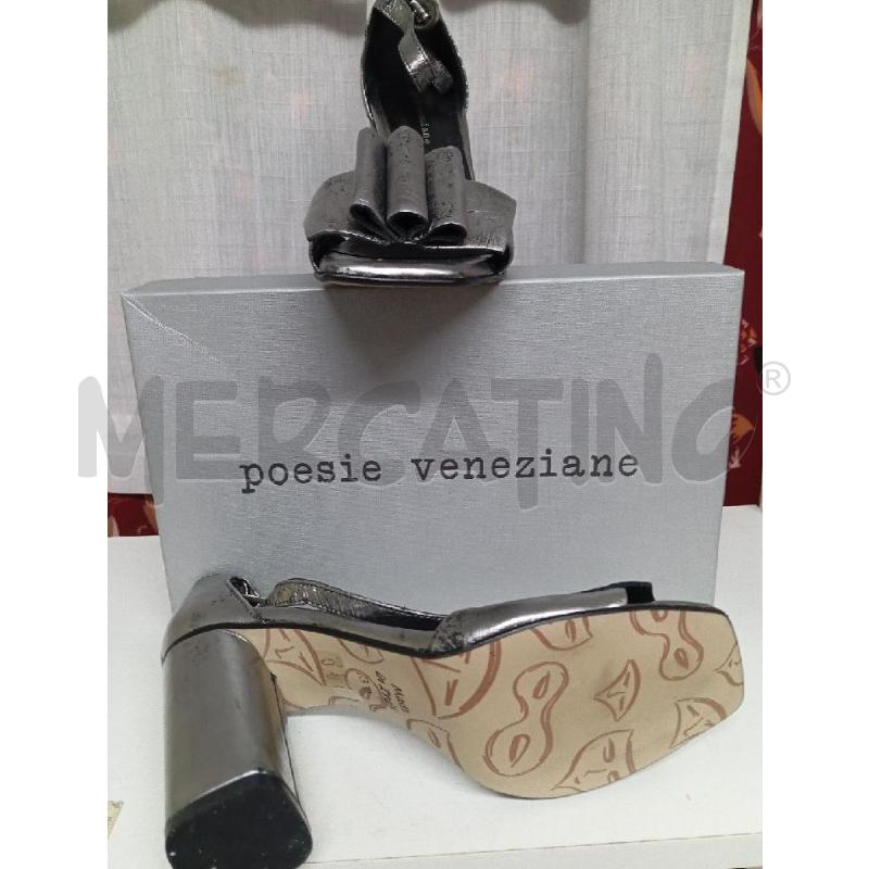 SANDALI DONNA POESIE VENEZIANE ARGENTO  | Mercatino dell'Usato Montemurlo 2