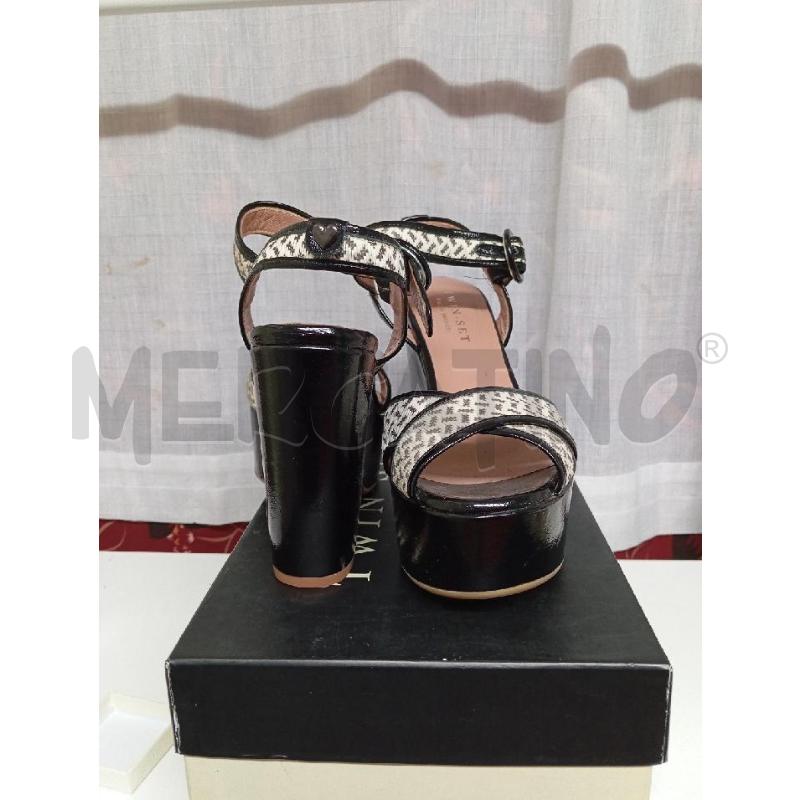 SANDALI DONNA TWIN-SET BIANCHE NERE  | Mercatino dell'Usato Montemurlo 1