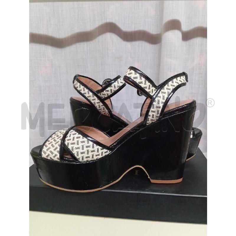 SANDALI DONNA TWIN-SET BIANCHE NERE  | Mercatino dell'Usato Montemurlo 2