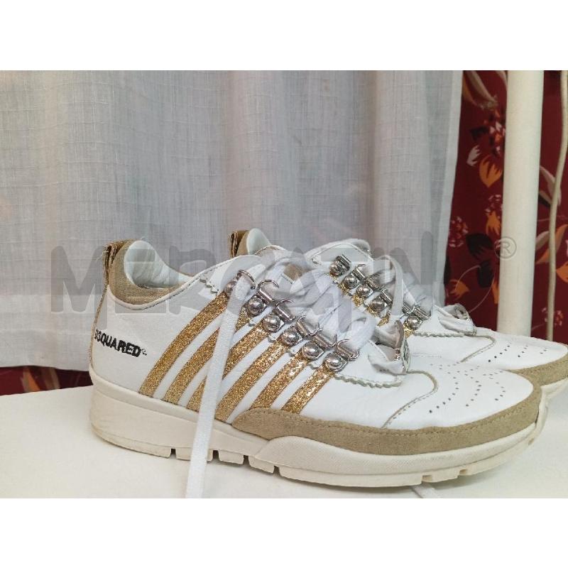 SCARPE DONNA DSQUARED BIANCHE DORATE | Mercatino dell'Usato Montemurlo 1