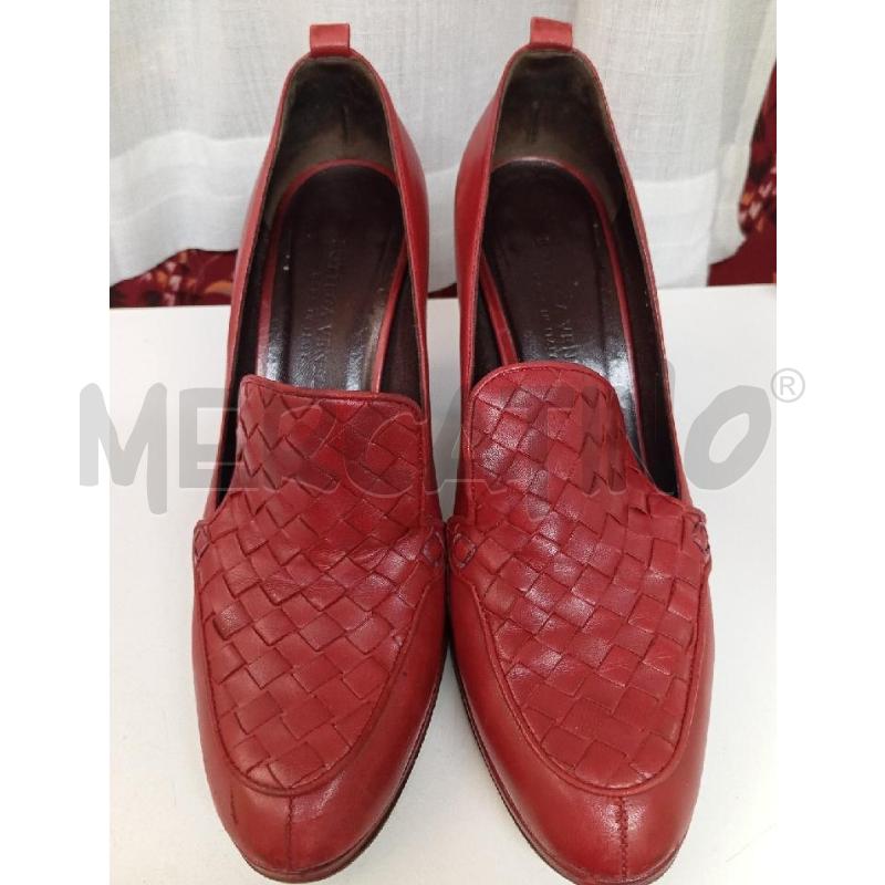 SCARPE TACCHI BOTTEGA VENETA ROSSE INTRECCIATE | Mercatino dell'Usato Montemurlo 1