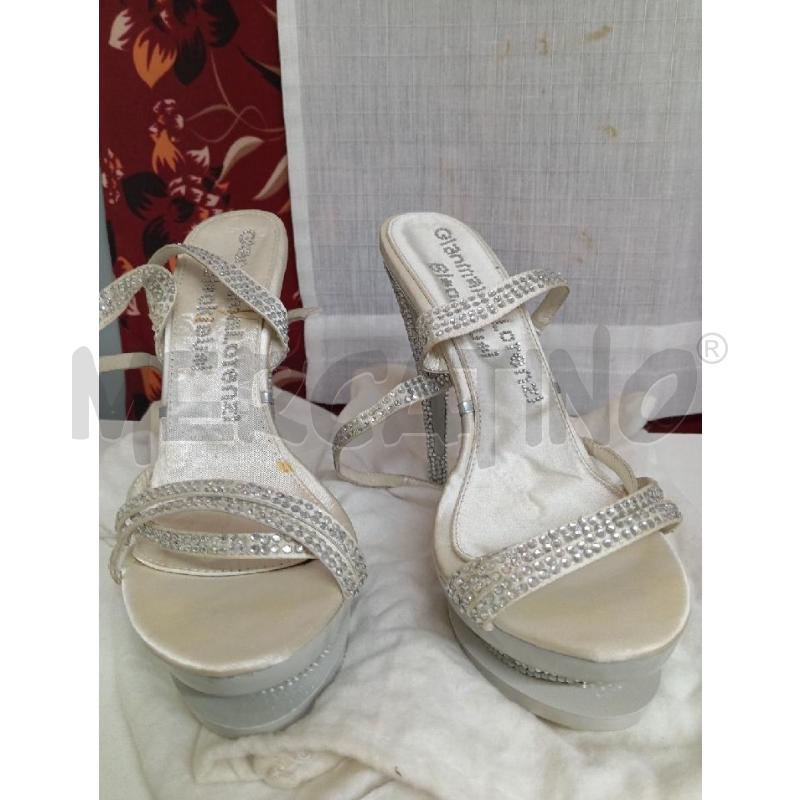 SCARPE TACCHI GIANMARCO LORENZI BIANCHI STRASS | Mercatino dell'Usato Montemurlo 1