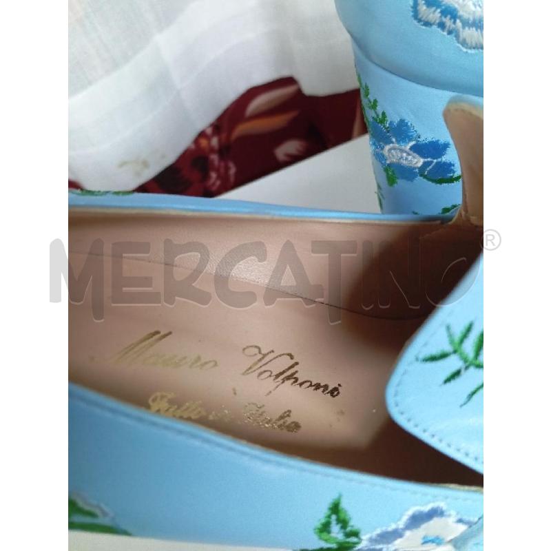 SCARPE TACCHI MAURO VOLPI CELESTE FIORI | Mercatino dell'Usato Montemurlo 3