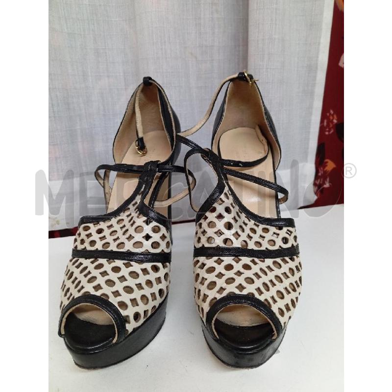 SCARPE TACCHI TWINSET BIANCHE NERE | Mercatino dell'Usato Montemurlo 1
