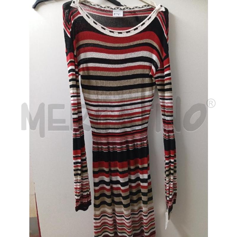 VESTITO DONNA PAOLA FRANI RIGHE ROSSO NERO | Mercatino dell'Usato Montemurlo 1