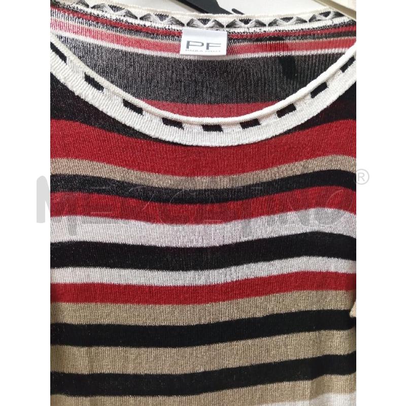 VESTITO DONNA PAOLA FRANI RIGHE ROSSO NERO | Mercatino dell'Usato Montemurlo 2