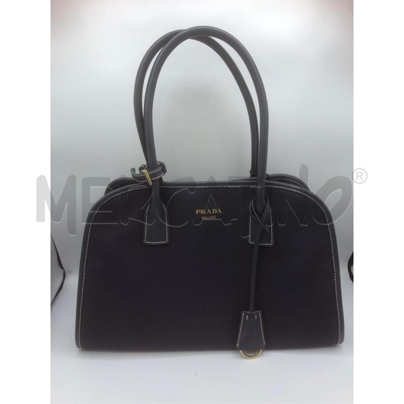 BORSA DONNA PRADA TESSUTO BLU | Mercatino dell'Usato Prato mercato nuovo 1