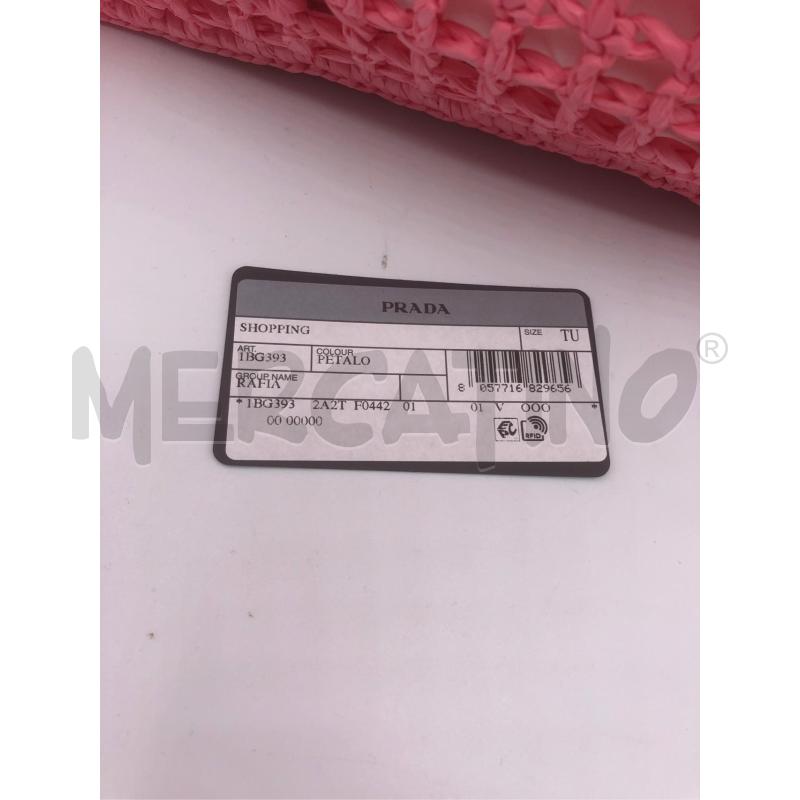 BORSA DONNA ROSA PRADA RAFIA | Mercatino dell'Usato Prato mercato nuovo 4