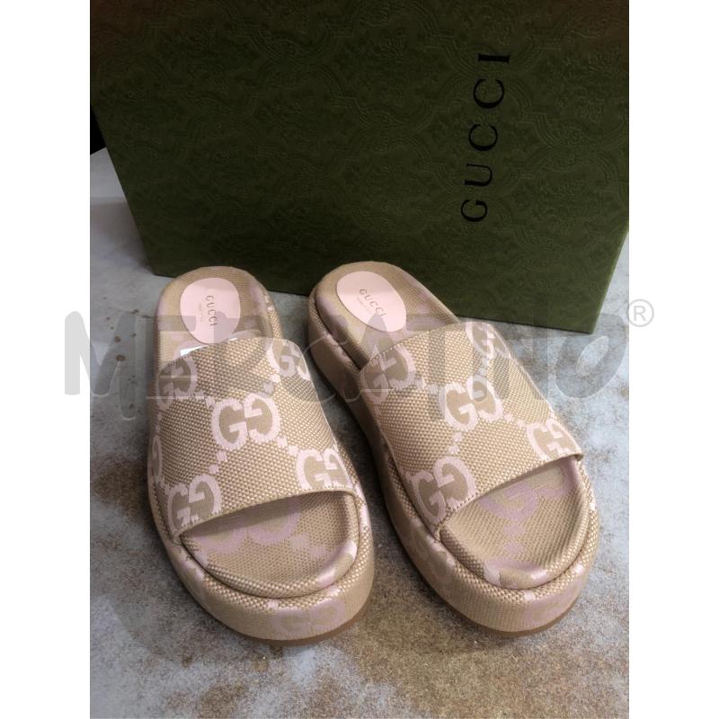 CIABATTE DONNA BEIGE ROSA GUCCI 38 | Mercatino dell'Usato Prato mercato nuovo 1