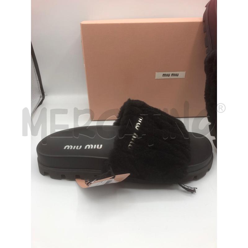 CIABATTE DONNA NERE MIU MIU 36 1/2 PELO | Mercatino dell'Usato Prato mercato nuovo 2