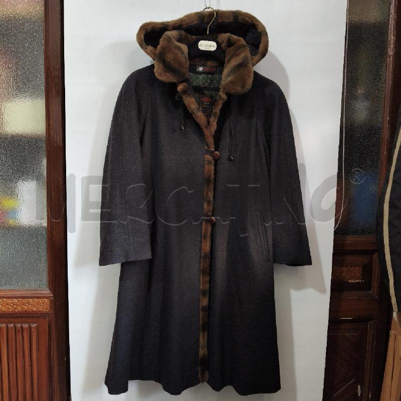 CAPPOTTO DONNA GRIGIO SCURO CON CAPPUCCIO PROFILATO PELO | Mercatino dell'Usato Pavia 1