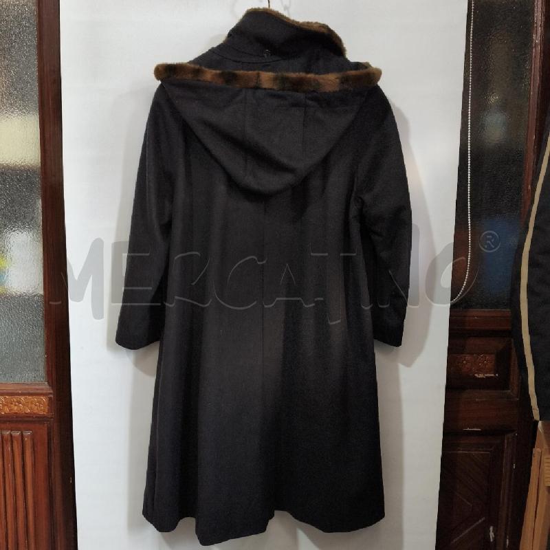 CAPPOTTO DONNA GRIGIO SCURO CON CAPPUCCIO PROFILATO PELO | Mercatino dell'Usato Pavia 3