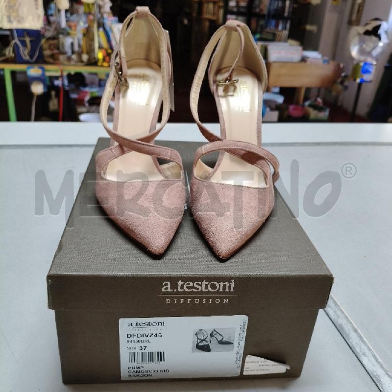 SCARPE TACCHI CAMOSCIO ROSA A. TESTONI | Mercatino dell'Usato Pavia 1