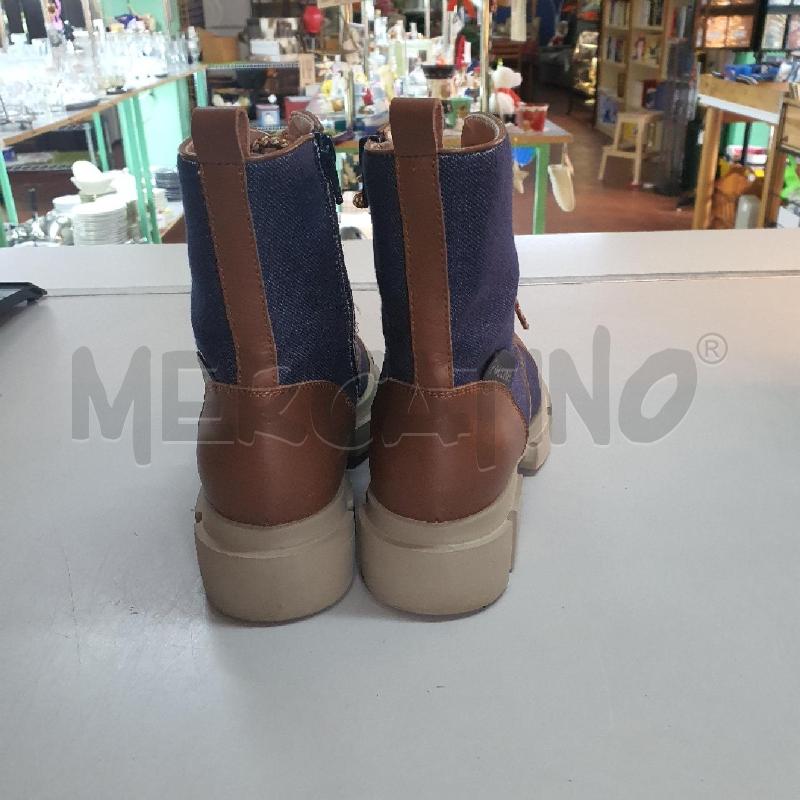 STIVALETTI DONNA TELA JEANS E PELLE MARRONE POLLINI | Mercatino dell'Usato Pavia 2