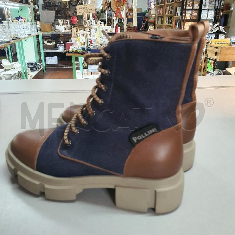 STIVALETTI DONNA TELA JEANS E PELLE MARRONE POLLINI | Mercatino dell'Usato Pavia 3