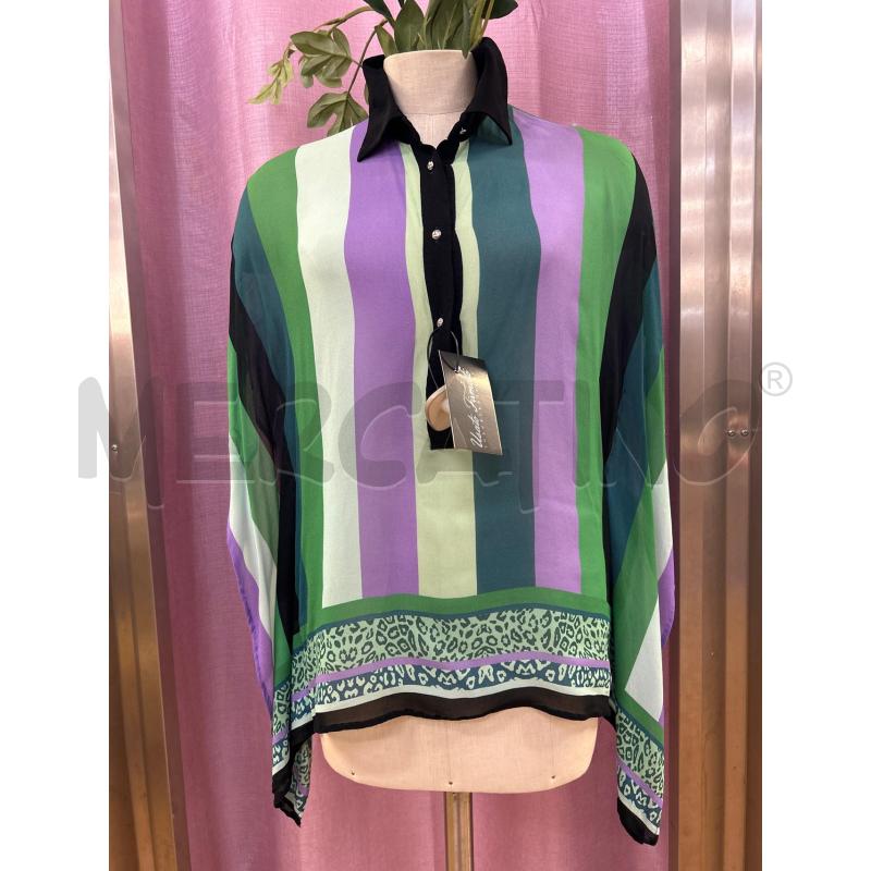 CAMICIA DONNA JUST CAVALLI VERDE E VIOLA VISCOSA | Mercatino dell'Usato Ravenna 1