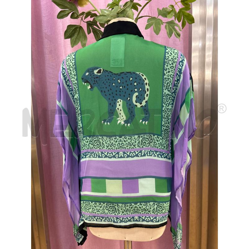 CAMICIA DONNA JUST CAVALLI VERDE E VIOLA VISCOSA | Mercatino dell'Usato Ravenna 2