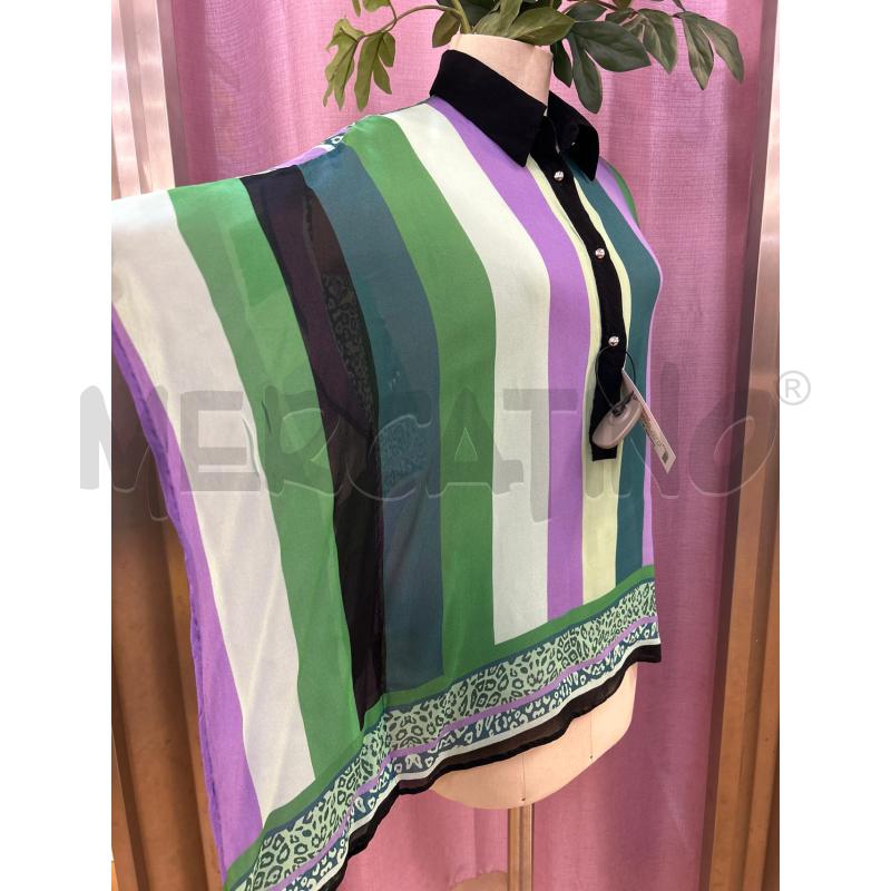 CAMICIA DONNA JUST CAVALLI VERDE E VIOLA VISCOSA | Mercatino dell'Usato Ravenna 3