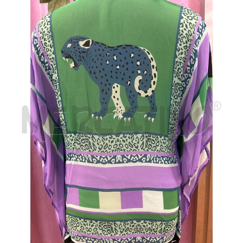 CAMICIA DONNA JUST CAVALLI VERDE E VIOLA VISCOSA | Mercatino dell'Usato Ravenna 5