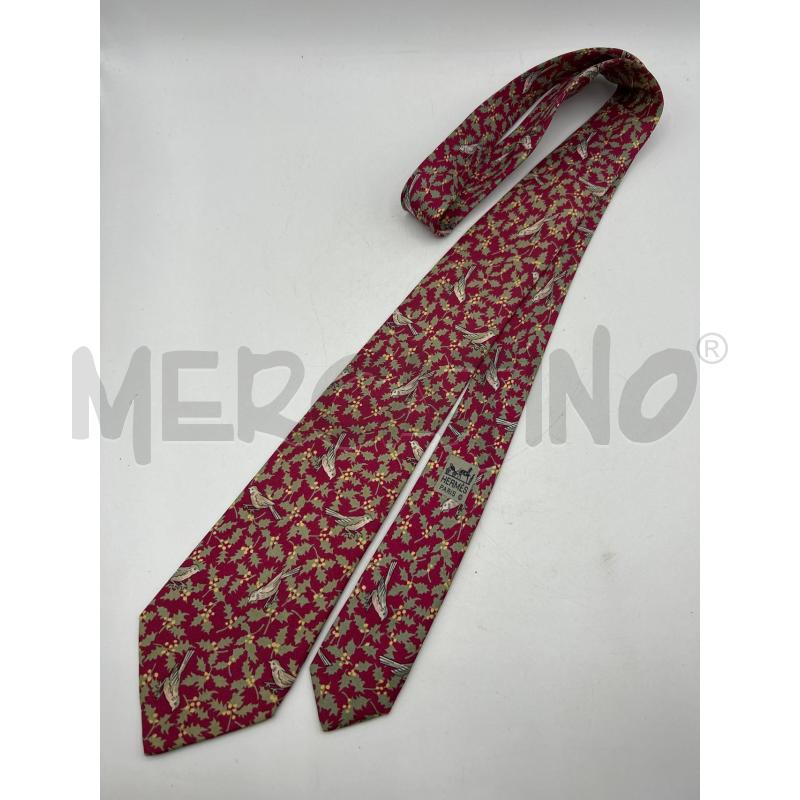 CRAVATTA BORDEAUX HERMES UCCELLINI | Mercatino dell'Usato Ravenna 1