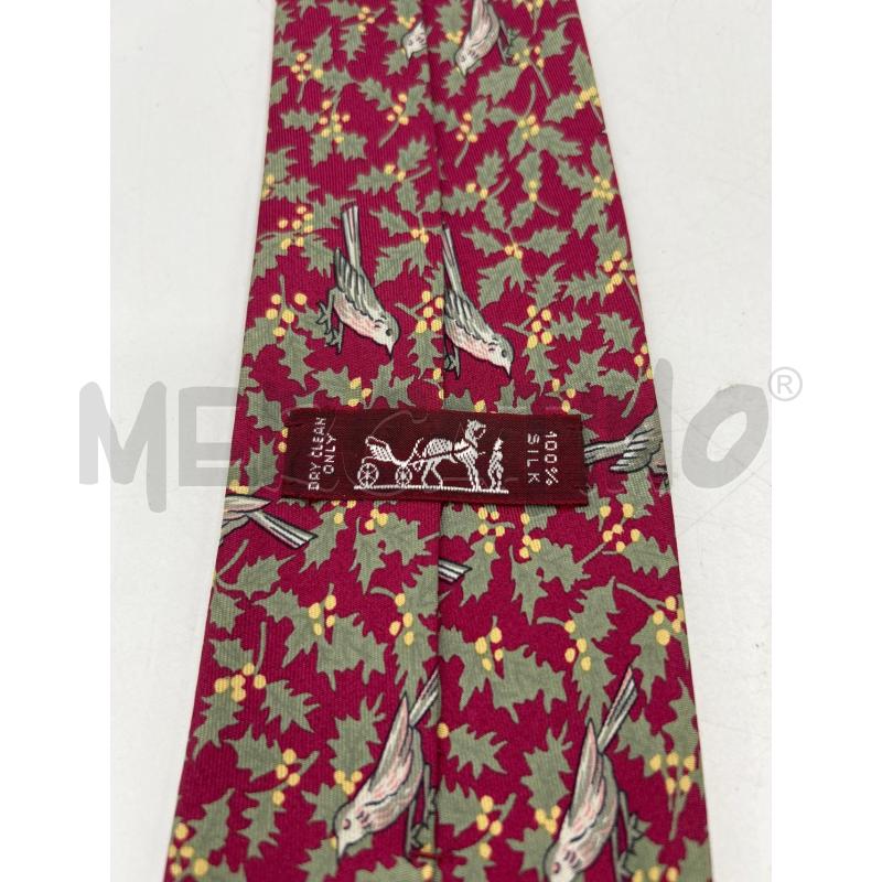 CRAVATTA BORDEAUX HERMES UCCELLINI | Mercatino dell'Usato Ravenna 3
