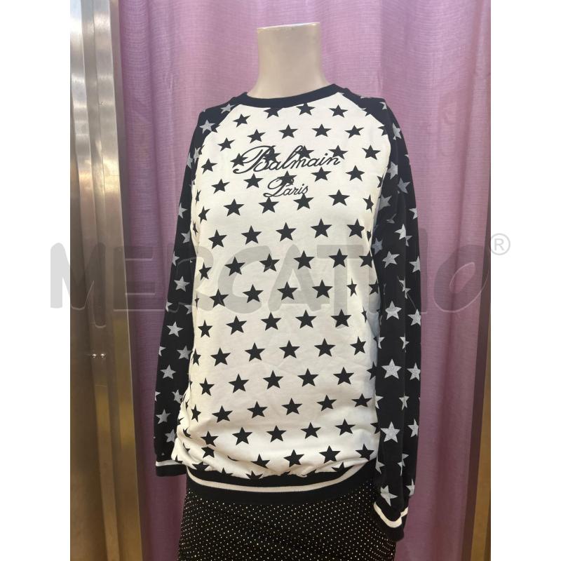 FELPA DONNA BIANCA STELLE BALMAIN PARIS | Mercatino dell'Usato Ravenna 1