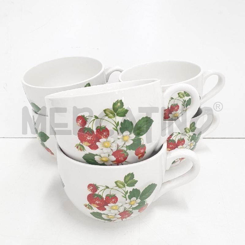 6 TAZZE COLAZIONE PORTMEIRION POTTERY ENGLAND RETRO STYLE | Mercatino dell'Usato Cervia 1