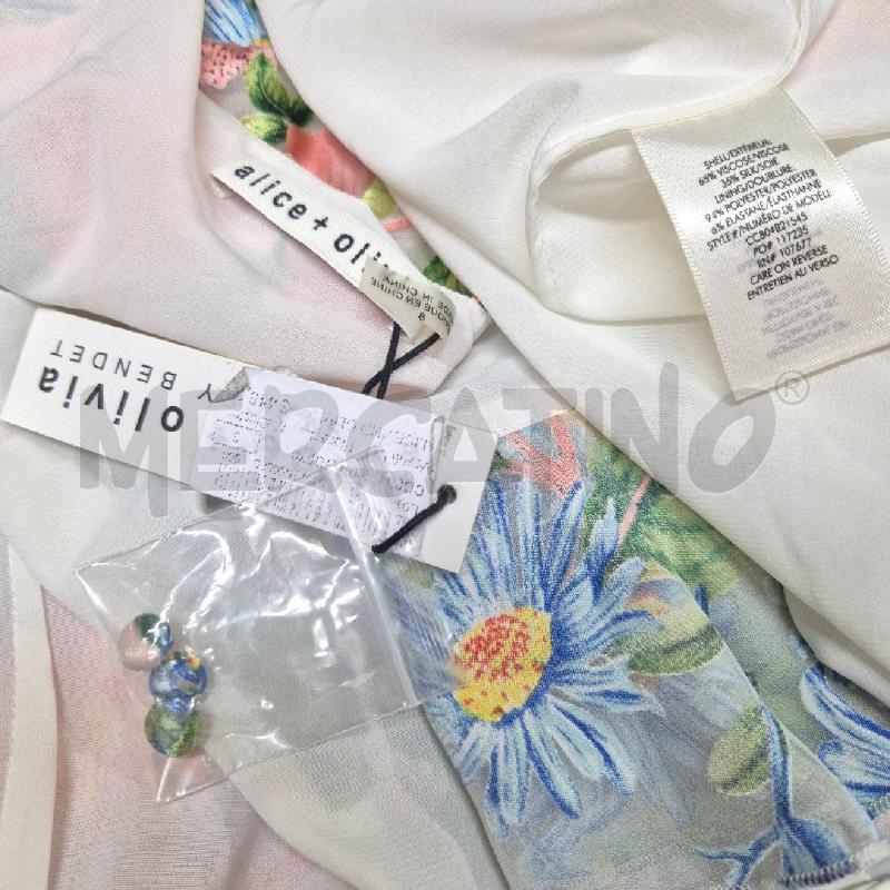 ABITO DONNA ALICE+OLIVIA BIANCO FIORI ROSSI BLU ROSA | Mercatino dell'Usato Cervia 5