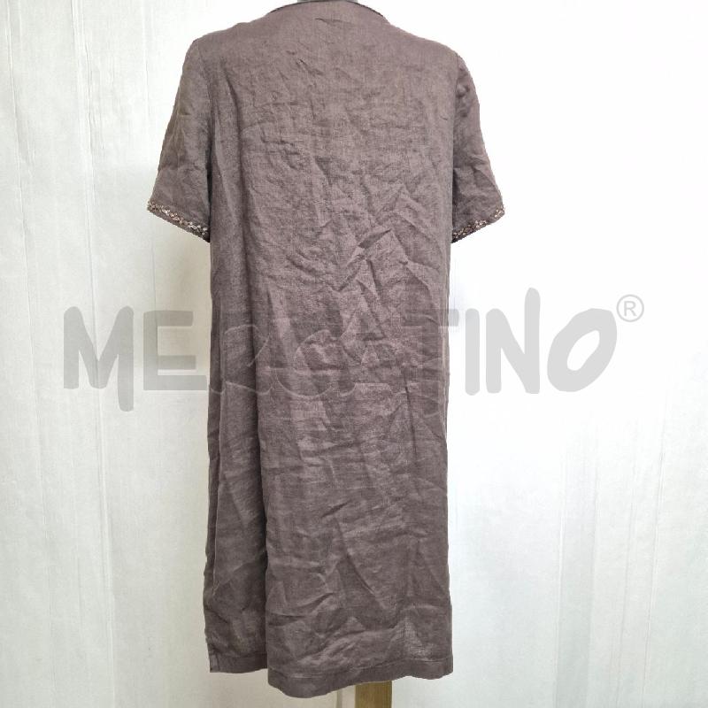 ABITO DONNA CAPRICCIOLI MARRONE STRASS BRONZO 100%LINO | Mercatino dell'Usato Cervia 4