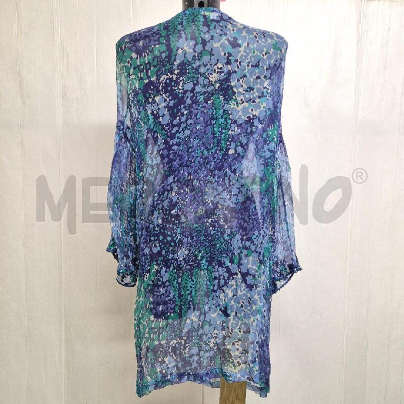 ABITO DONNA EMAMÒ SETA FLOREALE AZZURRA BLU VERDE+ PAILLETTES | Mercatino dell'Usato Cervia 4