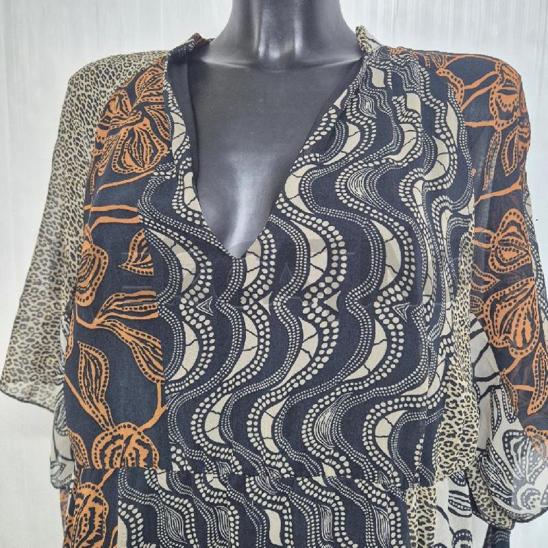 ABITO DONNA FIORELLA RUBINO BEIGE NERO ARANCIONE | Mercatino dell'Usato Cervia 2