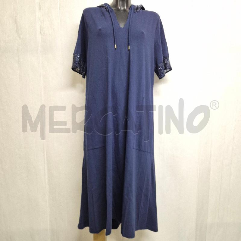 ABITO DONNA FIORELLA RUBINO BLU CAPPUCCIO E MANICHE PAILLETTES | Mercatino dell'Usato Cervia 1