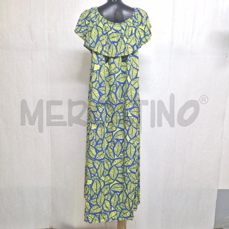 ABITO DONNA FIORELLA RUBINO BLU GIALLO FOGLIE | Mercatino dell'Usato Cervia 4