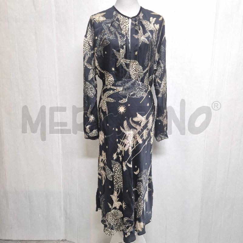 ABITO DONNA FORTEFORTE NERA FOGLIE BEIGE VISCOSA | Mercatino dell'Usato Cervia 1