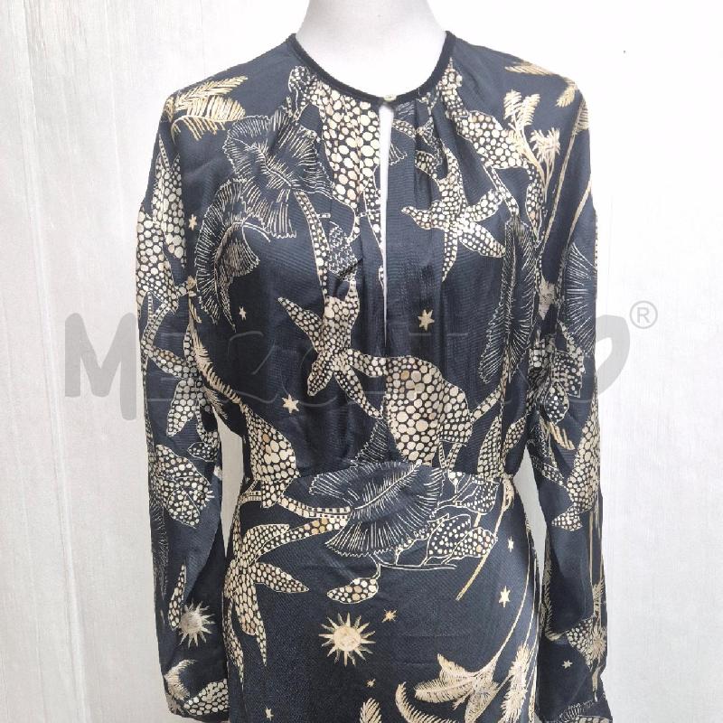ABITO DONNA FORTEFORTE NERA FOGLIE BEIGE VISCOSA | Mercatino dell'Usato Cervia 2